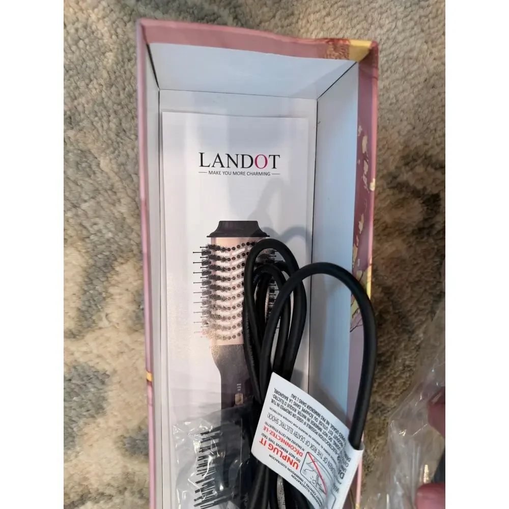 LANDOT Hair Straightener Brush Negative Ion Hot Brush | Sealed W/ Fast Ship!